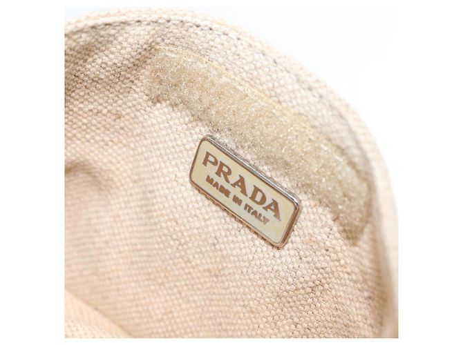 Borsa a Mano PRADA in Vinile Trasparente Beige Auth bs30723 - vista 21