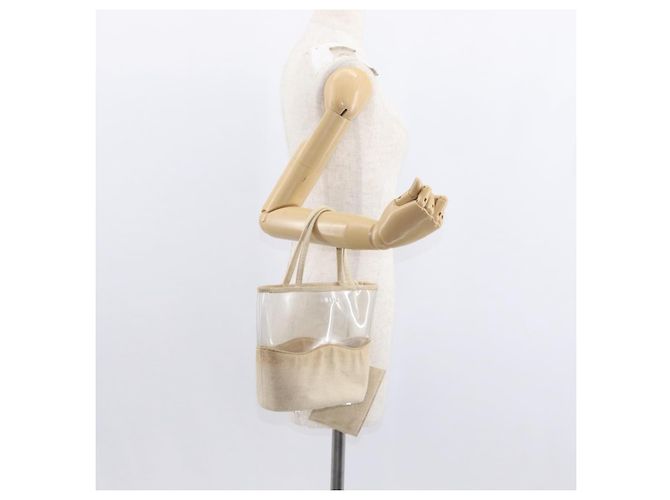 Borsa a Mano PRADA in Vinile Trasparente Beige Auth bs30723 - vista 23