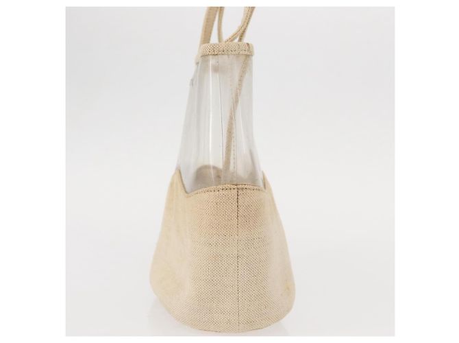 Borsa a Mano PRADA in Vinile Trasparente Beige Auth bs30723 - vista 3