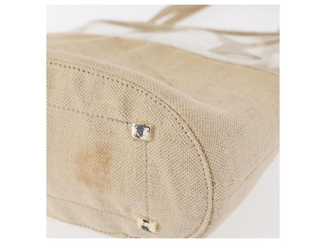 Borsa a Mano PRADA in Vinile Trasparente Beige Auth bs30723 - vista 9
