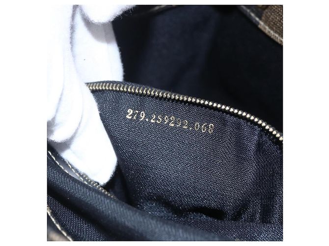 Pequin FENDI Pecan Canvas Rucksack Braun Schwarz Auth bs30797 - Ansicht 12