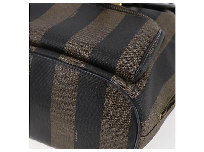 Pequin FENDI Pecan Canvas Rucksack Braun Schwarz Auth bs30797 - Ansicht 15