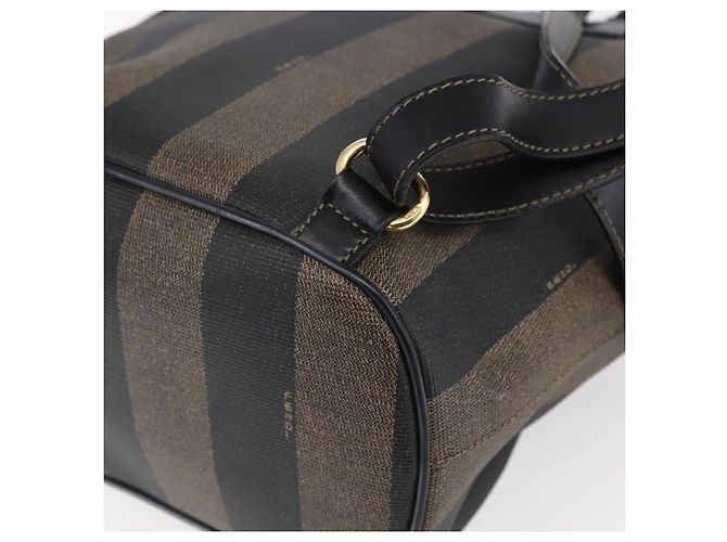 Pequin FENDI Pecan Canvas Rucksack Braun Schwarz Auth bs30797 - Ansicht 17