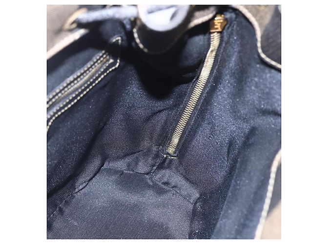 Pequin FENDI Pecan Canvas Rucksack Braun Schwarz Auth bs30797 - Ansicht 20