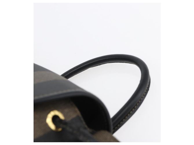 Pequin FENDI Pecan Canvas Rucksack Braun Schwarz Auth bs30797 - Ansicht 8