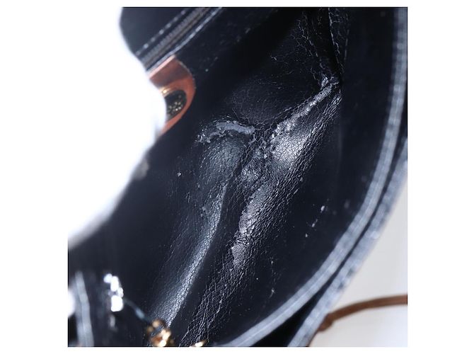 Gucci Borsa a Spalla Micro GG Supreme PVC Nero Oro 007 92 5548 Auth ep11795 D'oro - vista 10