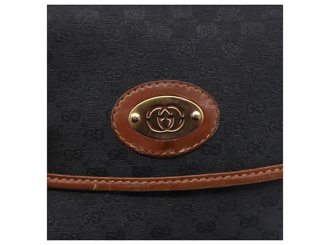 Gucci Borsa a Spalla Micro GG Supreme PVC Nero Oro 007 92 5548 Auth ep11795 D'oro - vista 17