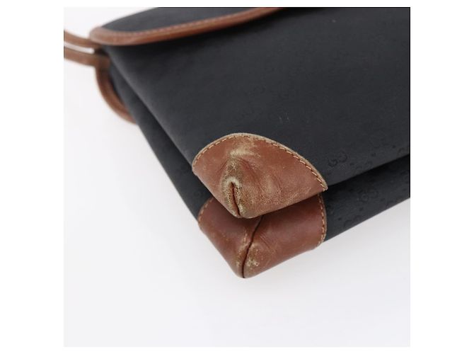 Gucci Borsa a Spalla Micro GG Supreme PVC Nero Oro 007 92 5548 Auth ep11795 D'oro - vista 9