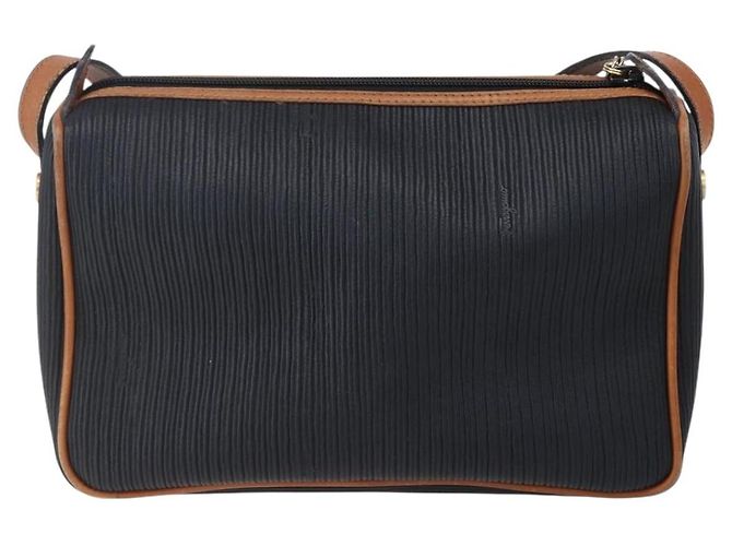 Borsa a Spalla Salvatore Ferragamo in Pelle PVC Nera Oro Auth BA7532 Nero D'oro - vista 2