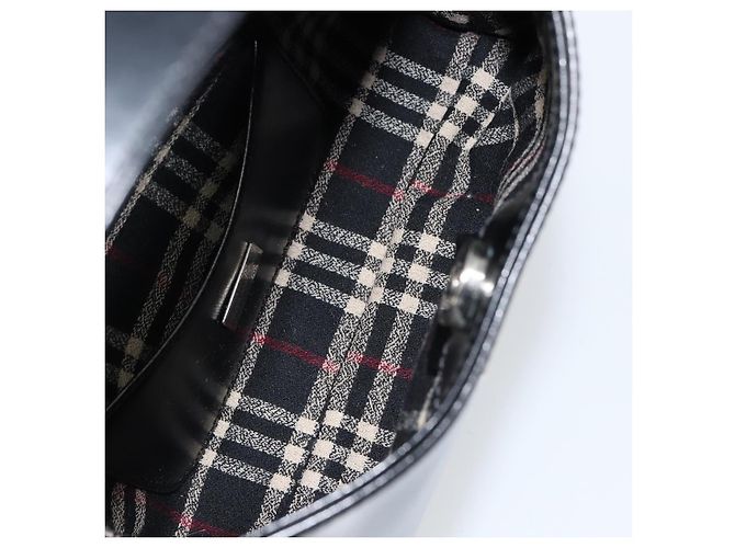 Borsa a mano in pelle nera e argento autentica BA7572 di BURBERRY Nero - vista 11