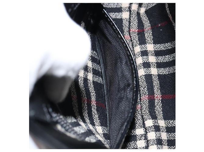Borsa a mano in pelle nera e argento autentica BA7572 di BURBERRY Nero - vista 12