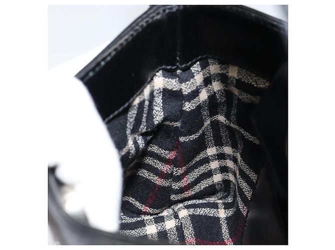 Borsa a mano in pelle nera e argento autentica BA7572 di BURBERRY Nero - vista 19