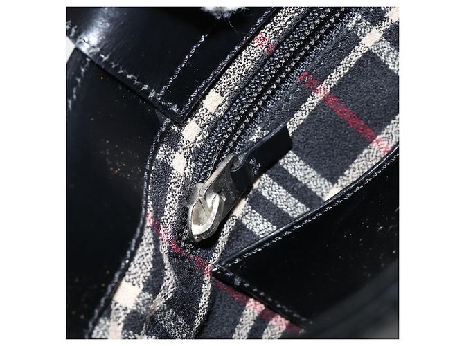 Borsa a mano in pelle nera e argento autentica BA7572 di BURBERRY Nero - vista 20