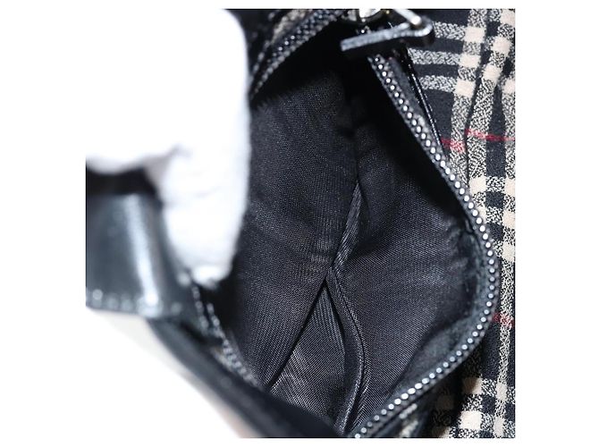 Borsa a mano in pelle nera e argento autentica BA7572 di BURBERRY Nero - vista 21