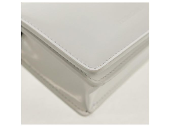 Pochette in pelle bianca e argento Auth 150881AV di Salvatore Ferragamo Bianco - vista 15