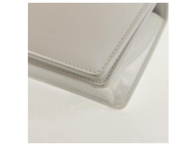 Pochette in pelle bianca e argento Auth 150881AV di Salvatore Ferragamo Bianco - vista 16
