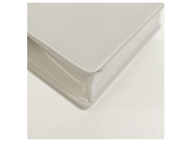 Pochette in pelle bianca e argento Auth 150881AV di Salvatore Ferragamo Bianco - vista 17