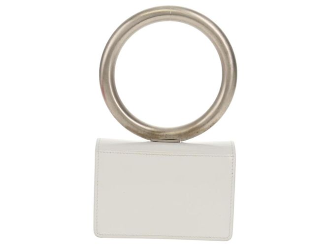 Pochette in pelle bianca e argento Auth 150881AV di Salvatore Ferragamo Bianco - vista 2