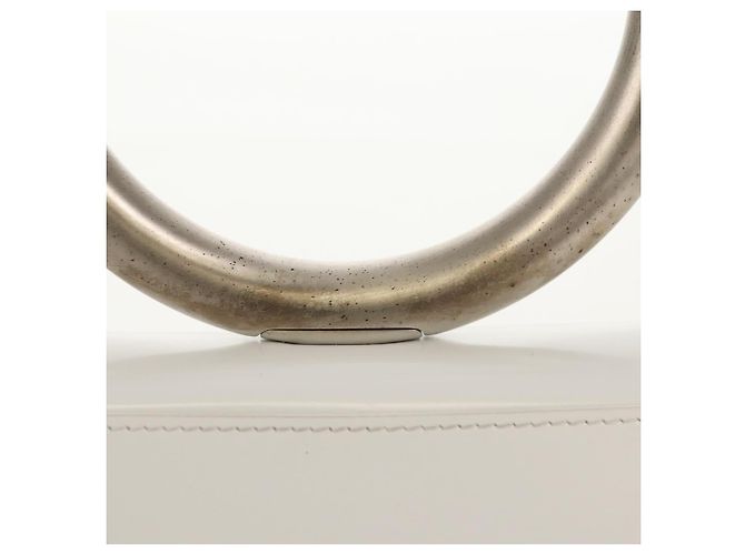 Pochette in pelle bianca e argento Auth 150881AV di Salvatore Ferragamo Bianco - vista 3