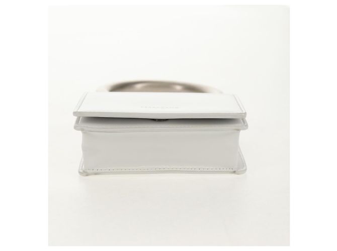 Pochette in pelle bianca e argento Auth 150881AV di Salvatore Ferragamo Bianco - vista 6