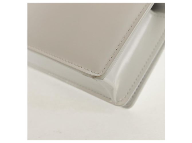 Pochette in pelle bianca e argento Auth 150881AV di Salvatore Ferragamo Bianco - vista 9