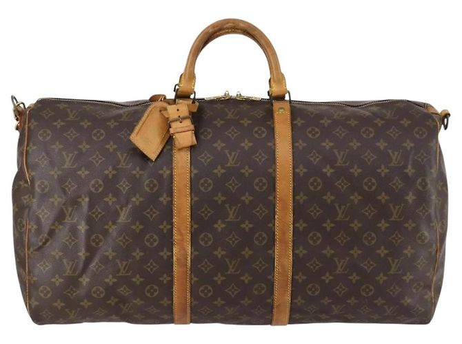 LOUIS VUITTON Borsa Boston Monogram Keepall Bandoulière 60 M41412 LV Auth BA7613 Monogramma - vista 13