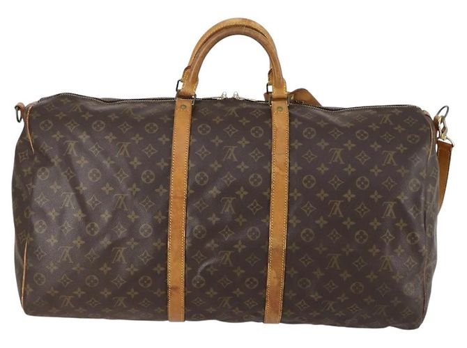 LOUIS VUITTON Borsa Boston Monogram Keepall Bandoulière 60 M41412 LV Auth BA7613 Monogramma - vista 2