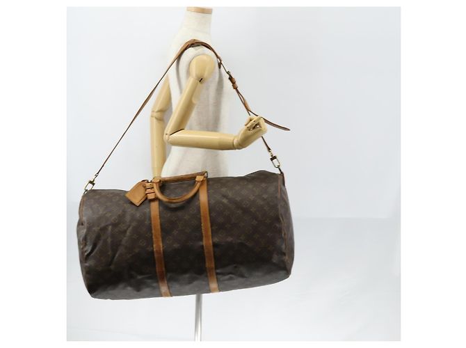LOUIS VUITTON Borsa Boston Monogram Keepall Bandoulière 60 M41412 LV Auth BA7613 Monogramma - vista 24