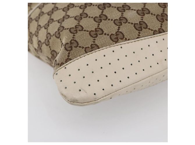 Borsa a Spalla GG Canvas Gucci Beige Argento 145857 Auth 153476 - vista 14