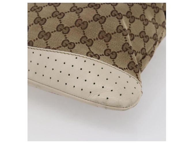 Borsa a Spalla GG Canvas Gucci Beige Argento 145857 Auth 153476 - vista 15