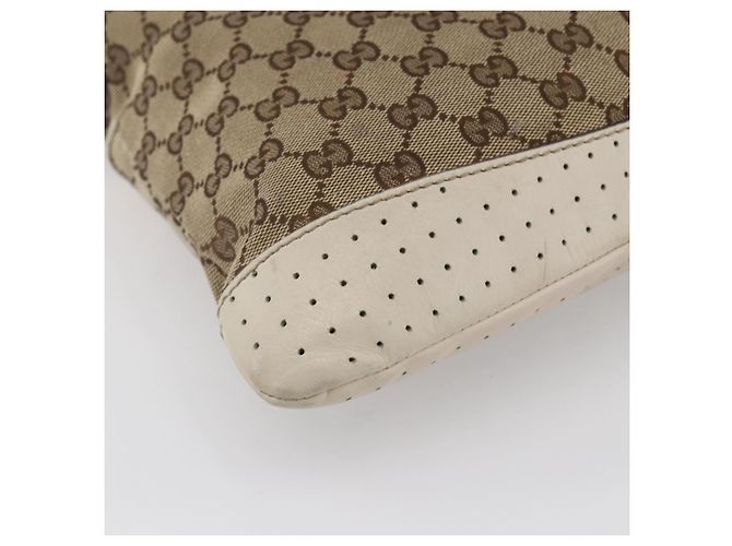 Borsa a Spalla GG Canvas Gucci Beige Argento 145857 Auth 153476 - vista 16