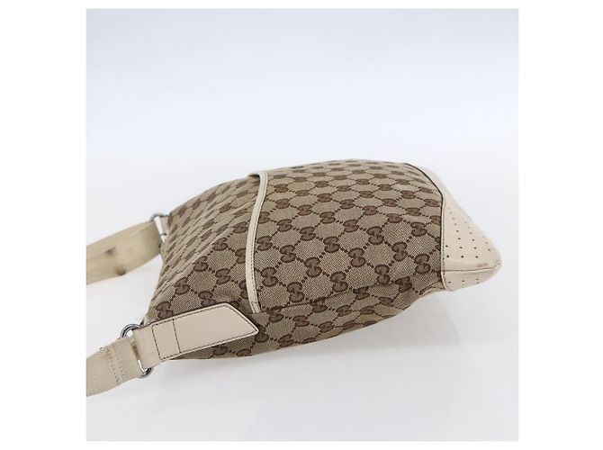 Borsa a Spalla GG Canvas Gucci Beige Argento 145857 Auth 153476 - vista 3