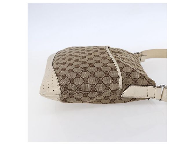 Borsa a Spalla GG Canvas Gucci Beige Argento 145857 Auth 153476 - vista 4