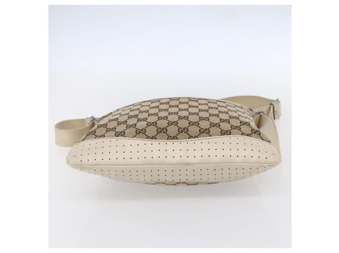 Borsa a Spalla GG Canvas Gucci Beige Argento 145857 Auth 153476 - vista 5