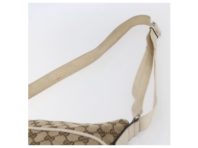 Borsa a Spalla GG Canvas Gucci Beige Argento 145857 Auth 153476 - vista 8