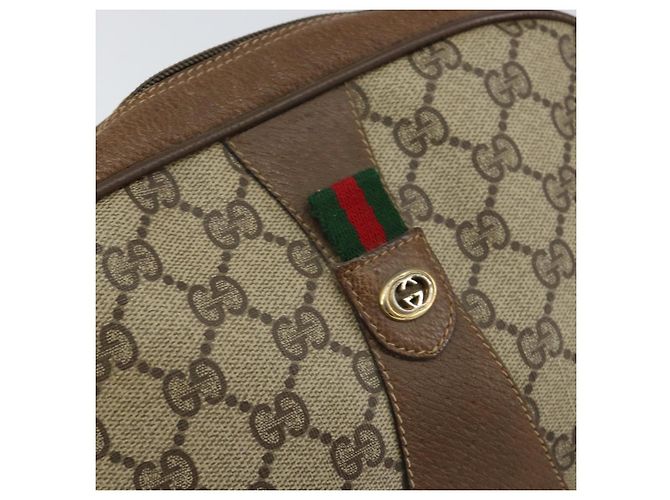 GUCCI GG Supreme Web Sherry Line Clutch Bag PVC Beige Rosso 89 01 034 Auth 149786 - vista 17