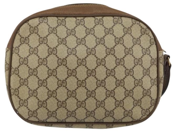 GUCCI GG Supreme Web Sherry Line Clutch Bag PVC Beige Rosso 89 01 034 Auth 149786 - vista 2