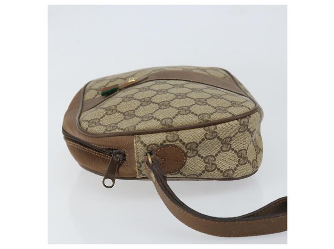 GUCCI GG Supreme Web Sherry Line Clutch Bag PVC Beige Rosso 89 01 034 Auth 149786 - vista 4