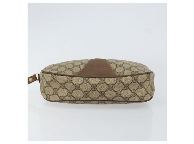 GUCCI GG Supreme Web Sherry Line Clutch Bag PVC Beige Rosso 89 01 034 Auth 149786 - vista 6
