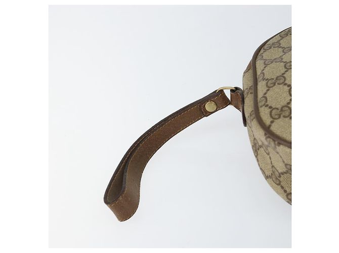 GUCCI GG Supreme Web Sherry Line Clutch Bag PVC Beige Rosso 89 01 034 Auth 149786 - vista 8