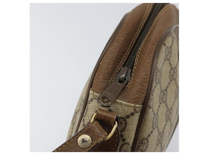 GUCCI GG Supreme Web Sherry Line Clutch Bag PVC Beige Rosso 89 01 034 Auth 149786 - vista 9