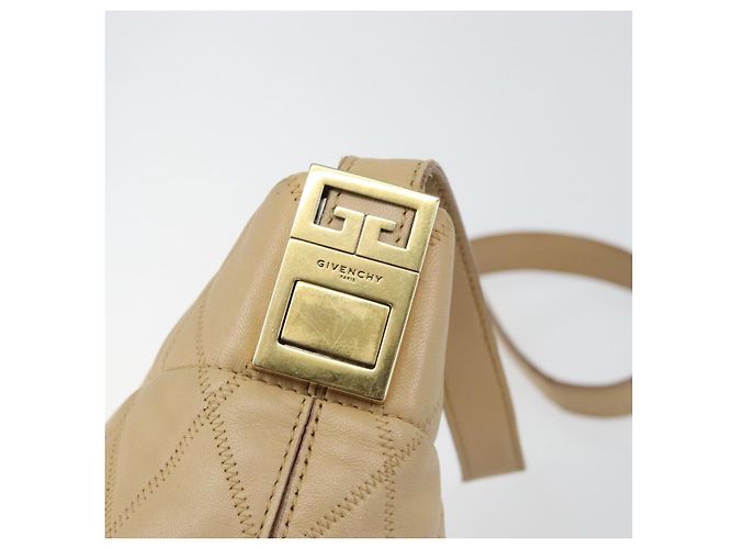 Bolso de Hombro GIVENCHY de Cuero Beige Dorado Auth 149731 - vista 10