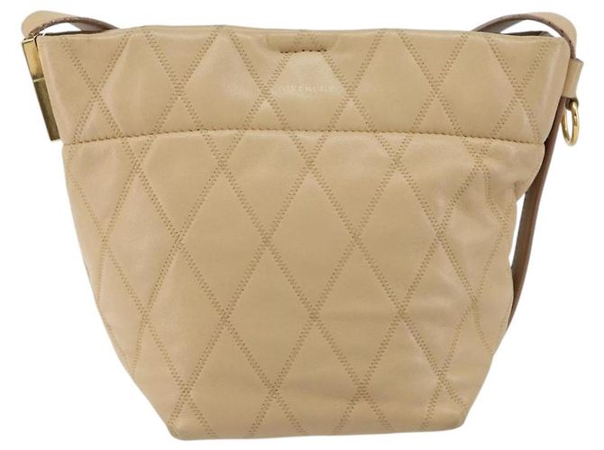 Bolso de Hombro GIVENCHY de Cuero Beige Dorado Auth 149731 - vista 13