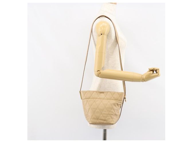 Bolso de Hombro GIVENCHY de Cuero Beige Dorado Auth 149731 - vista 21