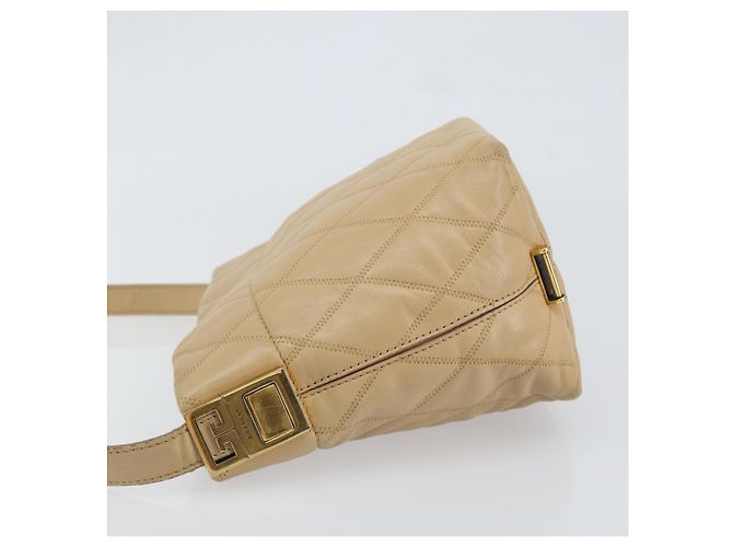 Bolso de Hombro GIVENCHY de Cuero Beige Dorado Auth 149731 - vista 4