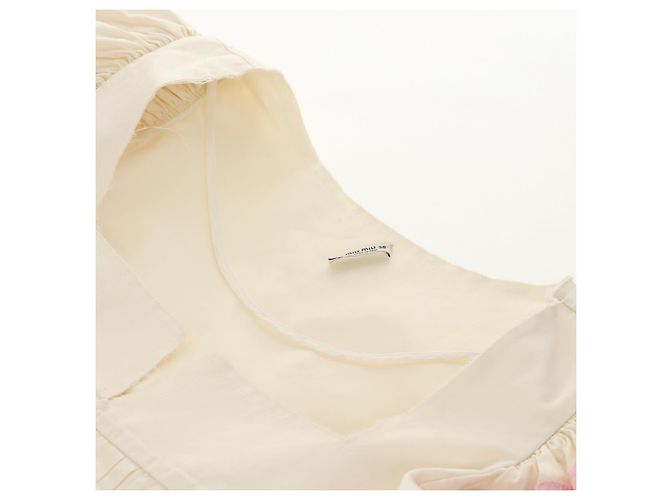 Miu Miu Mono de algodón blanco Auth 152442 - vista 12