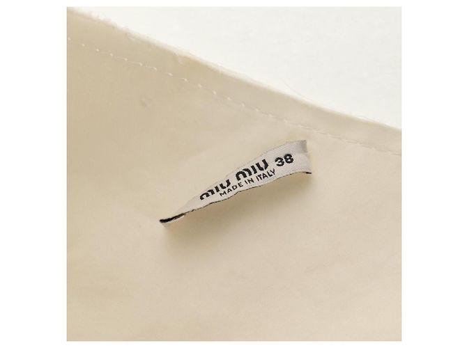 Miu Miu Mono de algodón blanco Auth 152442 - vista 14