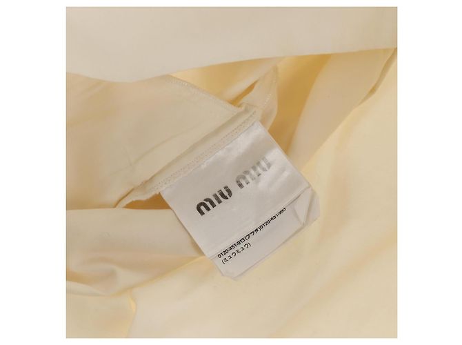 Miu Miu Mono de algodón blanco Auth 152442 - vista 15