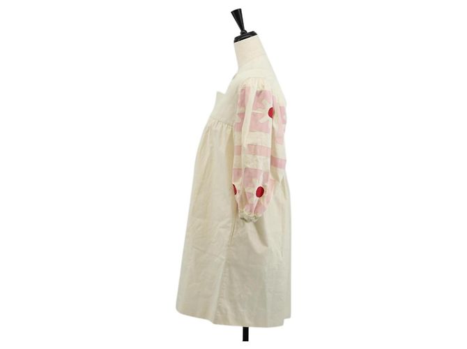Miu Miu Mono de algodón blanco Auth 152442 - vista 3