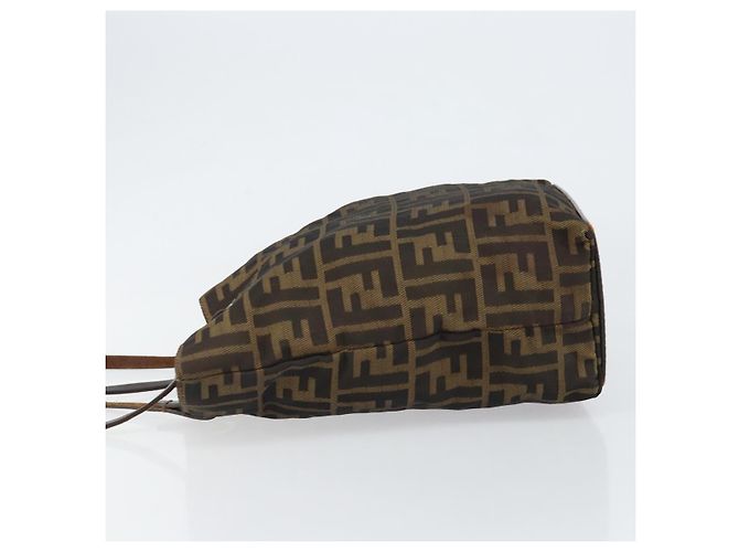 Borsa a mano in tela Zucca FENDI nera e marrone Auth BA7544 Nero - vista 4